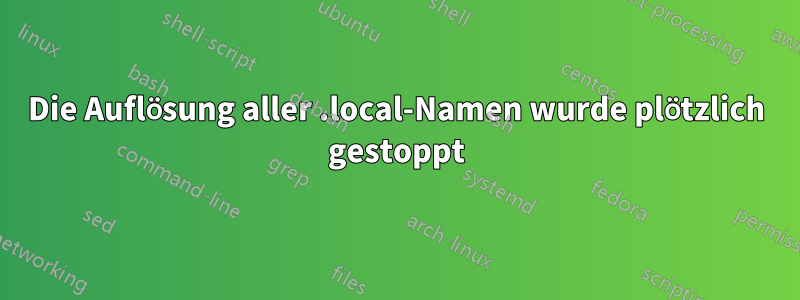 Die Auflösung aller .local-Namen wurde plötzlich gestoppt