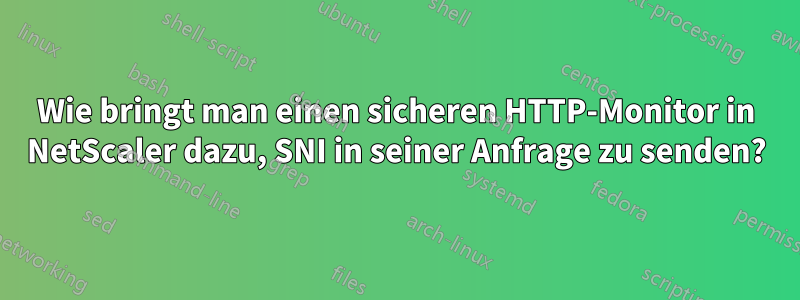 Wie bringt man einen sicheren HTTP-Monitor in NetScaler dazu, SNI in seiner Anfrage zu senden?