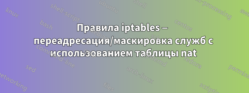 Правила iptables — переадресация/маскировка служб с использованием таблицы nat