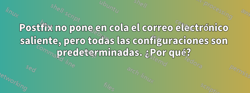 Postfix no pone en cola el correo electrónico saliente, pero todas las configuraciones son predeterminadas. ¿Por qué?