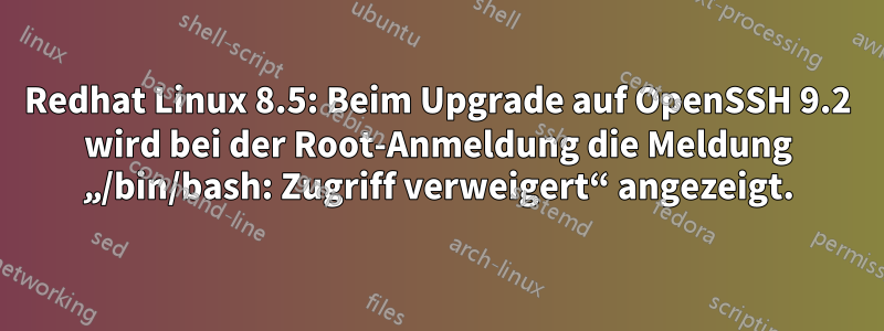 Redhat Linux 8.5: Beim Upgrade auf OpenSSH 9.2 wird bei der Root-Anmeldung die Meldung „/bin/bash: Zugriff verweigert“ angezeigt.