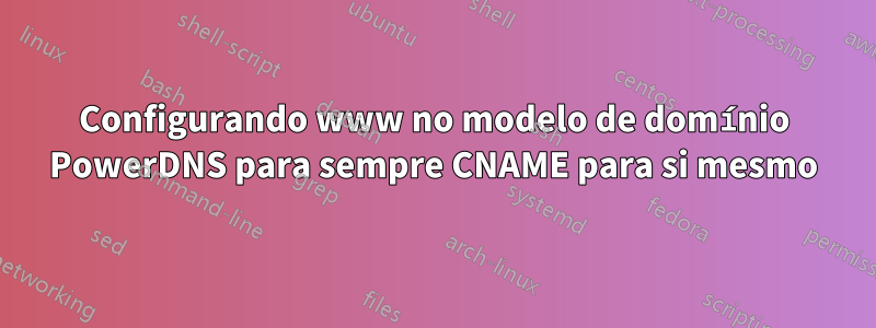 Configurando www no modelo de domínio PowerDNS para sempre CNAME para si mesmo