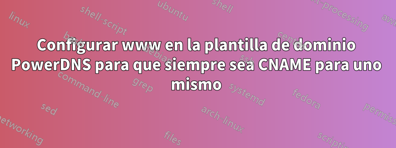 Configurar www en la plantilla de dominio PowerDNS para que siempre sea CNAME para uno mismo