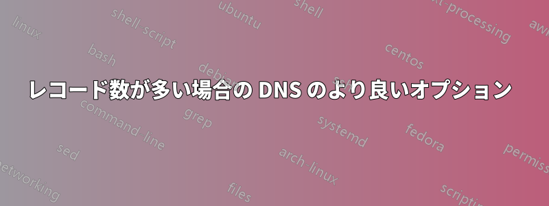 レコード数が多い場合の DNS のより良いオプション 
