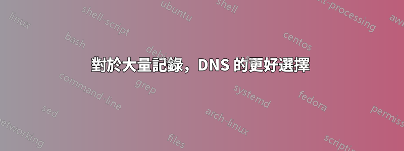 對於大量記錄，DNS 的更好選擇
