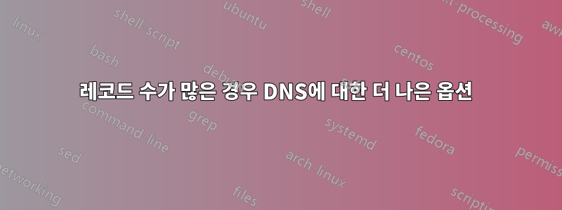 레코드 수가 많은 경우 DNS에 대한 더 나은 옵션 