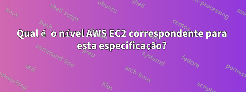 Qual é o nível AWS EC2 correspondente para esta especificação?