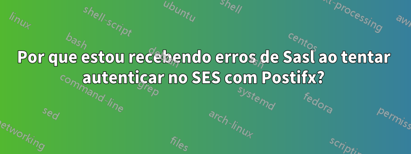 Por que estou recebendo erros de Sasl ao tentar autenticar no SES com Postifx?