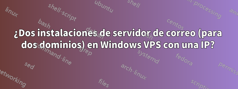 ¿Dos instalaciones de servidor de correo (para dos dominios) en Windows VPS con una IP?