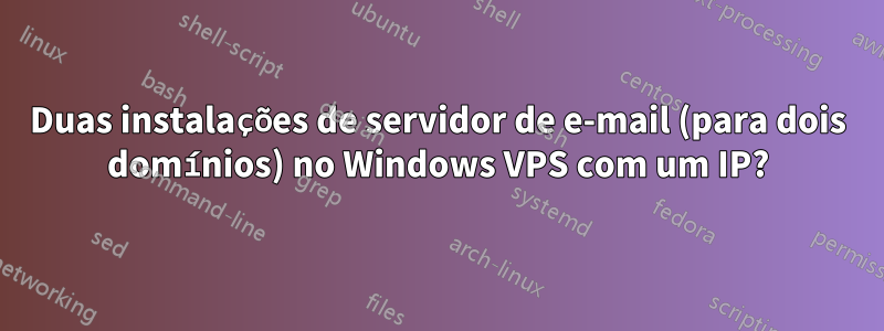 Duas instalações de servidor de e-mail (para dois domínios) no Windows VPS com um IP?