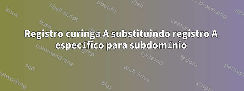 Registro curinga A substituindo registro A específico para subdomínio