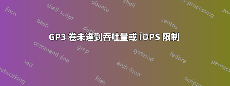 GP3 卷未達到吞吐量或 IOPS 限制