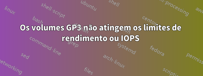 Os volumes GP3 não atingem os limites de rendimento ou IOPS