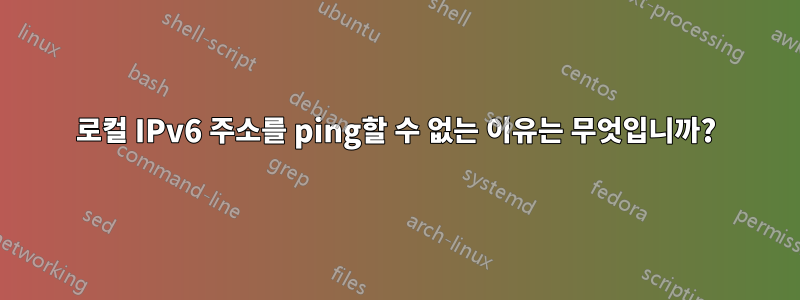 로컬 IPv6 주소를 ping할 수 없는 이유는 무엇입니까?