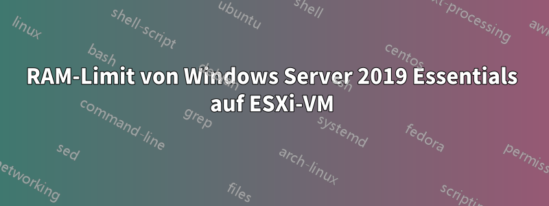 RAM-Limit von Windows Server 2019 Essentials auf ESXi-VM