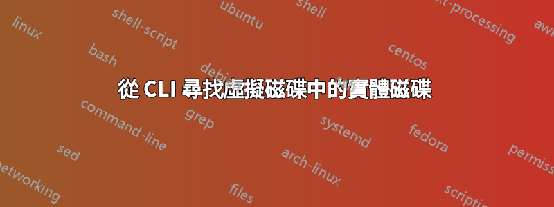 從 CLI 尋找虛擬磁碟中的實體磁碟