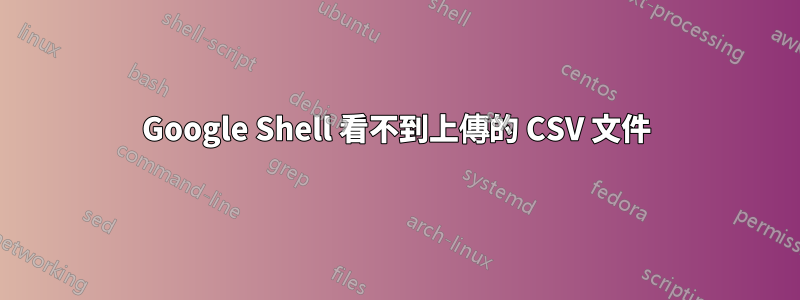 Google Shell 看不到上傳的 CSV 文件