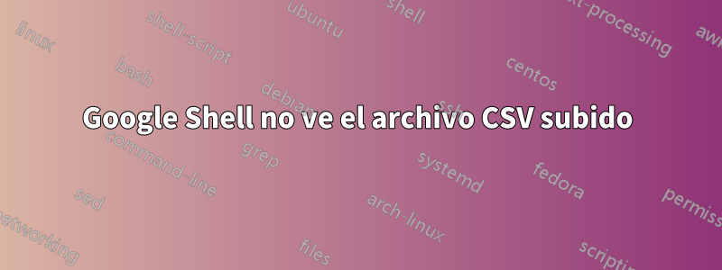 Google Shell no ve el archivo CSV subido