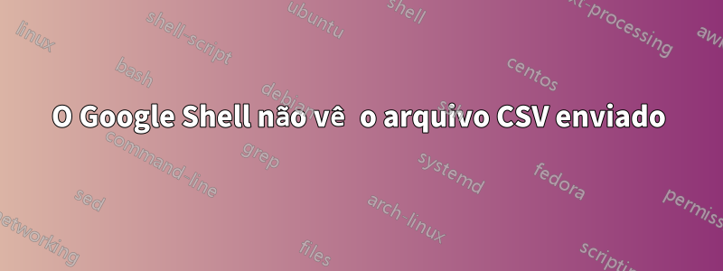 O Google Shell não vê o arquivo CSV enviado