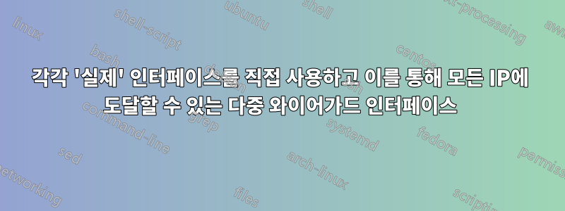 각각 '실제' 인터페이스를 직접 사용하고 이를 통해 모든 IP에 도달할 수 있는 다중 와이어가드 인터페이스