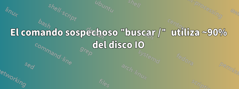 El comando sospechoso "buscar /" utiliza ~90% del disco IO