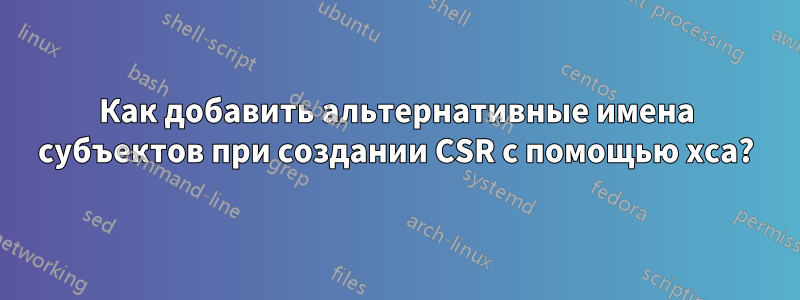 Как добавить альтернативные имена субъектов при создании CSR с помощью xca?