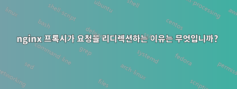 nginx 프록시가 요청을 리디렉션하는 이유는 무엇입니까?