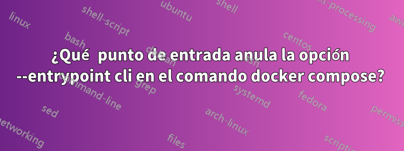 ¿Qué punto de entrada anula la opción --entrypoint cli en el comando docker compose?