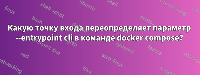 Какую точку входа переопределяет параметр --entrypoint cli в команде docker compose?