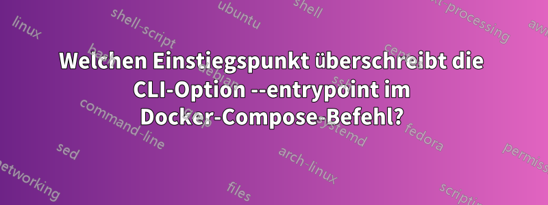 Welchen Einstiegspunkt überschreibt die CLI-Option --entrypoint im Docker-Compose-Befehl?