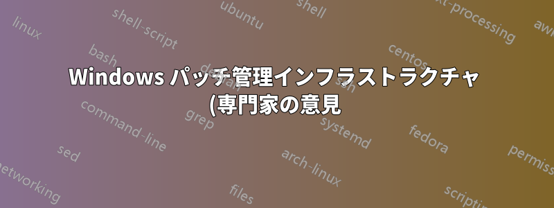 Windows パッチ管理インフラストラクチャ (専門家の意見)