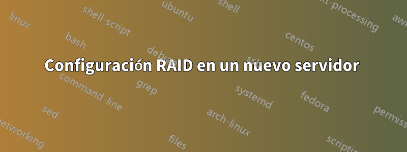 Configuración RAID en un nuevo servidor