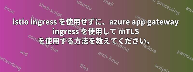 istio ingress を使用せずに、azure app gateway ingress を使用して mTLS を使用する方法を教えてください。