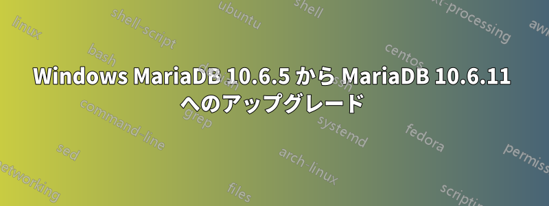 Windows MariaDB 10.6.5 から MariaDB 10.6.11 へのアップグレード