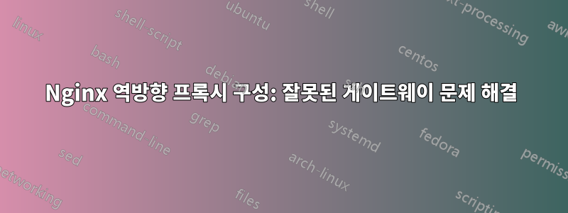 Nginx 역방향 프록시 구성: 잘못된 게이트웨이 문제 해결