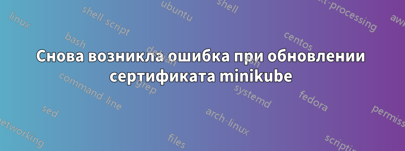 Снова возникла ошибка при обновлении сертификата minikube