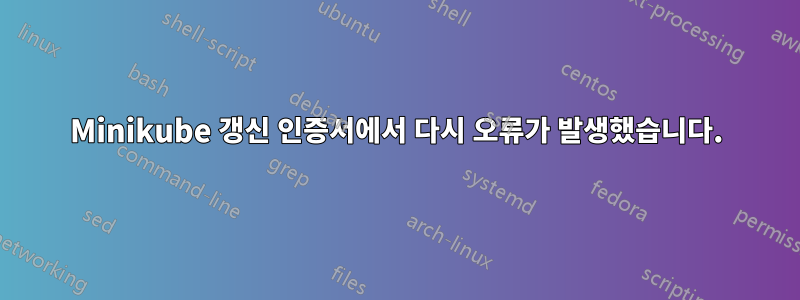 Minikube 갱신 인증서에서 다시 오류가 발생했습니다.