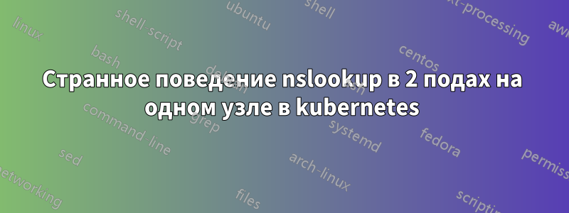 Странное поведение nslookup в 2 подах на одном узле в kubernetes