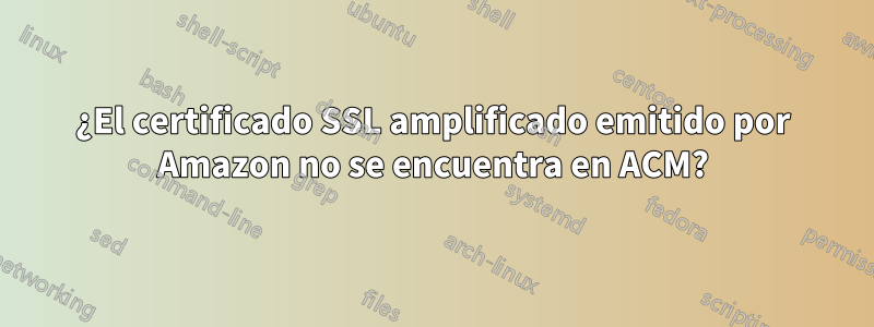 ¿El certificado SSL amplificado emitido por Amazon no se encuentra en ACM?