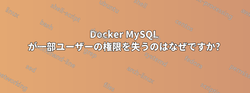 Docker MySQL が一部ユーザーの権限を失うのはなぜですか?