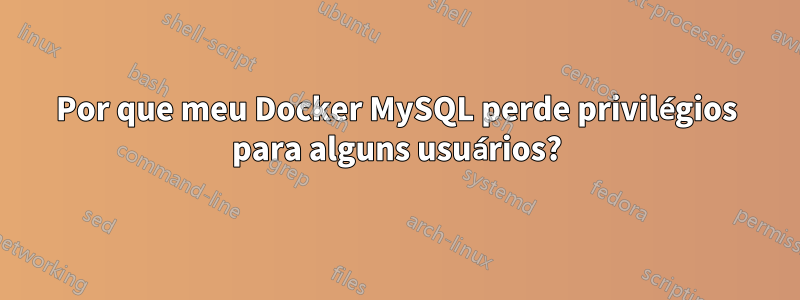 Por que meu Docker MySQL perde privilégios para alguns usuários?