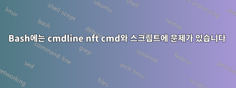 Bash에는 cmdline nft cmd와 스크립트에 문제가 있습니다