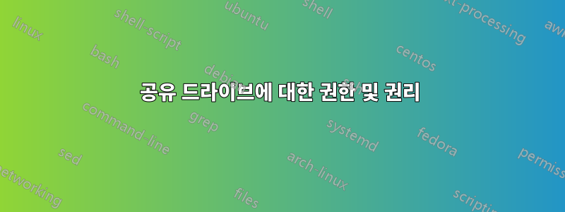 공유 드라이브에 대한 권한 및 권리