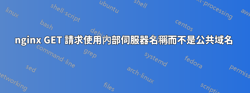 nginx GET 請求使用內部伺服器名稱而不是公共域名