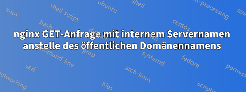 nginx GET-Anfrage mit internem Servernamen anstelle des öffentlichen Domänennamens