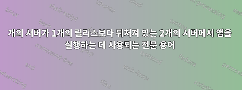 1개의 서버가 1개의 릴리스보다 뒤처져 있는 2개의 서버에서 앱을 실행하는 데 사용되는 전문 용어