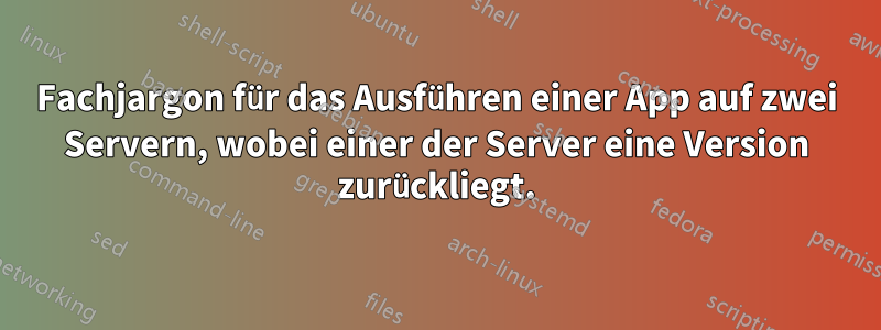 Fachjargon für das Ausführen einer App auf zwei Servern, wobei einer der Server eine Version zurückliegt.