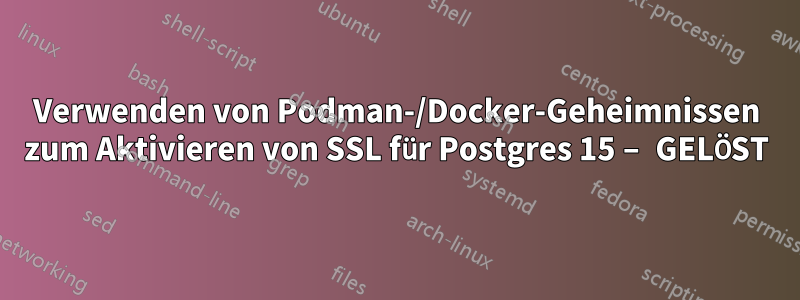 Verwenden von Podman-/Docker-Geheimnissen zum Aktivieren von SSL für Postgres 15 – GELÖST