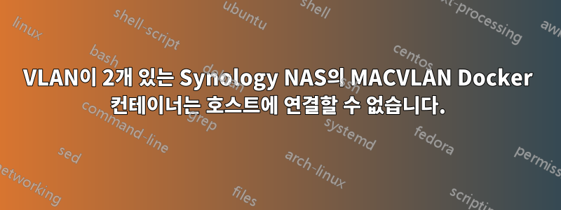 VLAN이 2개 있는 Synology NAS의 MACVLAN Docker 컨테이너는 호스트에 연결할 수 없습니다.