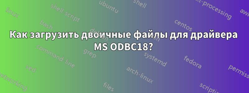 Как загрузить двоичные файлы для драйвера MS ODBC18?